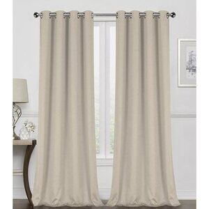 GoodGram Monterey Blackout 2 Light Beige  Grommet Curtain Panel Set 52" x 95"